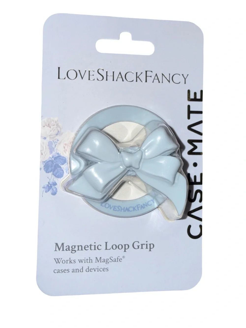 LoveShackFancy × Target Case-Mate Magnetic Silicone Bow Phone Grip Whisper Blue